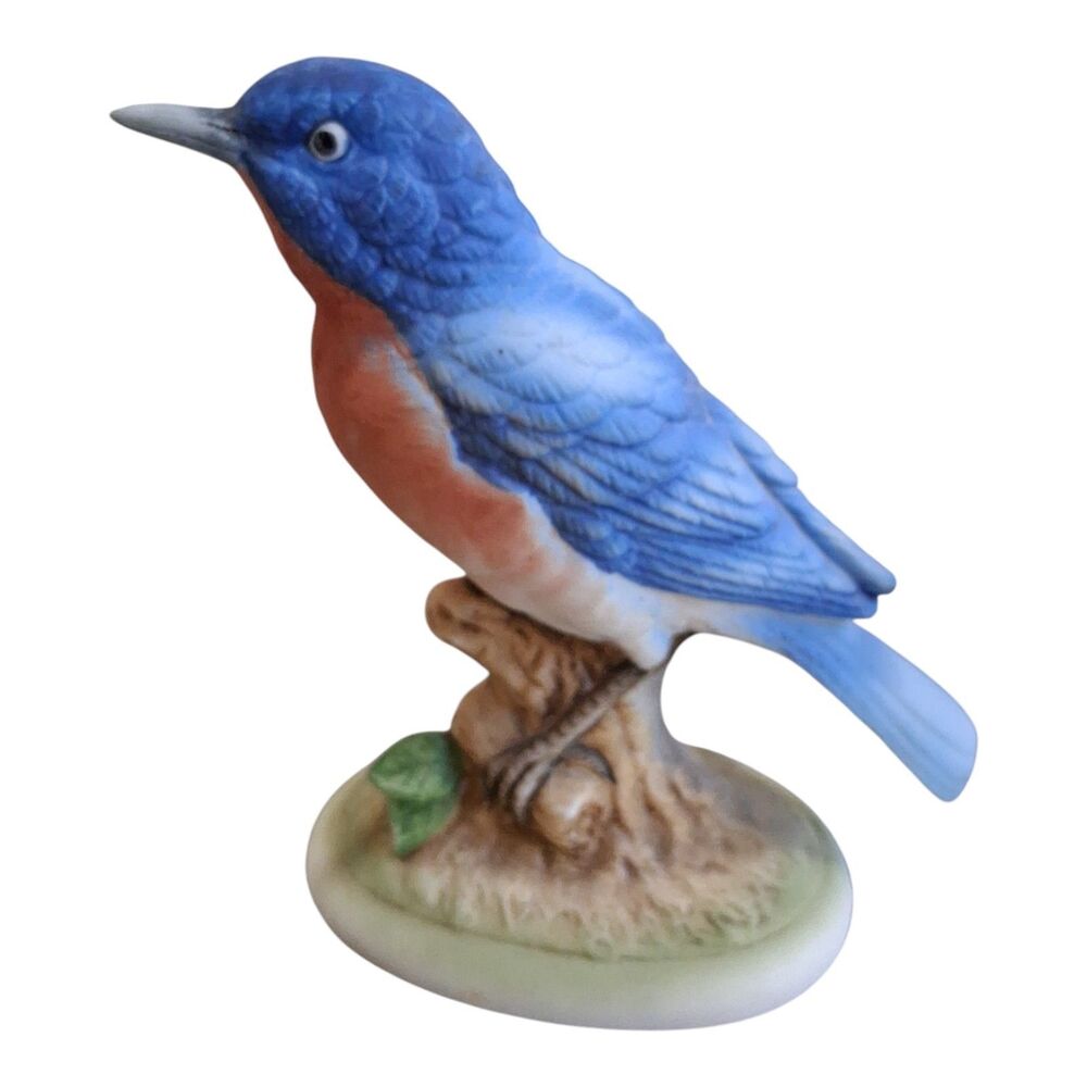 Lefton Bluebird Figurine Bisque KW 6609 Hand painted Japan - Excellent